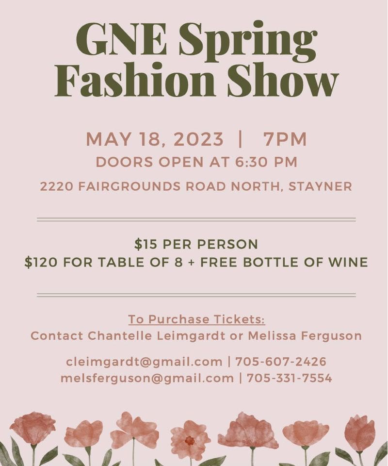 Poster promoting Fashion Show details